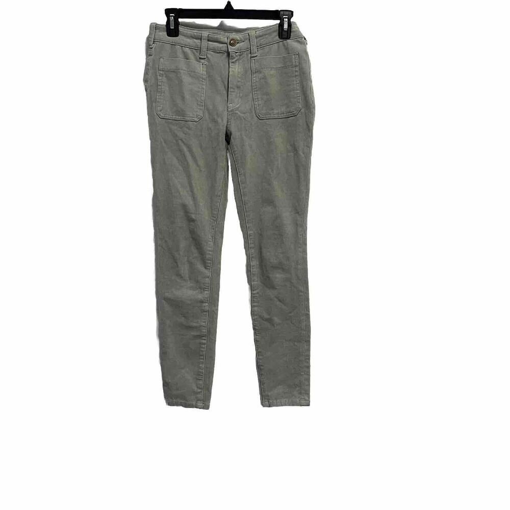 Pilcro and the Letterpress Anthropologie Sage Green Corduroy High Rise Skinny 27